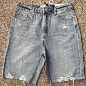 Insane gene High Rise Waisted Bermuda Denim Distressed Short
